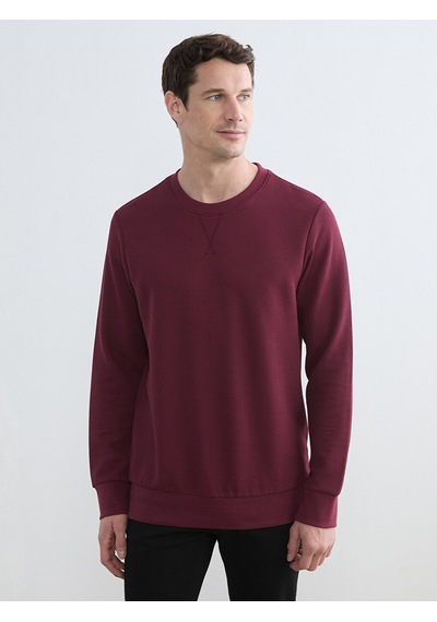 Lcwaıkıkı Classic Bordo Bisiklet Yaka Erkek Sweatshirt