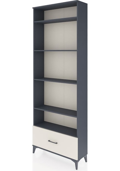 Arges Dolap 5 Raflı Tek Çekmeceli 88x30x243 Antrasit-aytaşı Antrasit