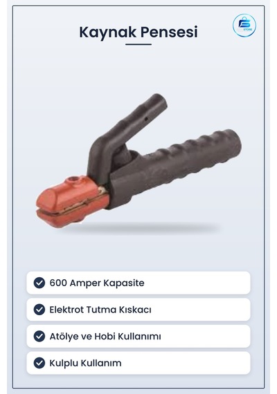 Kaynak Pensesi 600 Amper Elektrot Tutucu Pense Hırdavat Manuel El