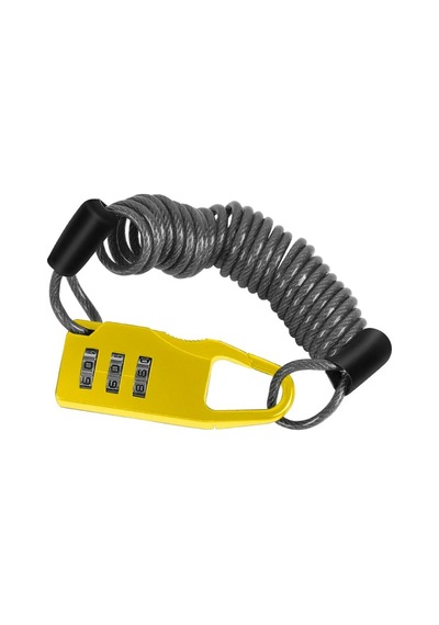 Motosiklet Şifreli Kask Kilidi 1.2mt Çelik Kablo Kilit Sarı