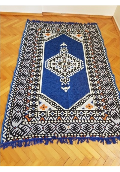 Coton Saraylı Desen Antep Kilim 120*180 cm Mavi