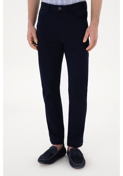 U.S. Polo Assn. Erkek Lacivert Slim Fit Kanvas Pantolon 50309119-VR033