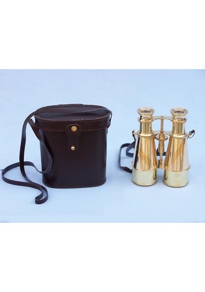 Hampton Nautical Captain&apos S Solid Brass Binoculars, 15cm, Brass