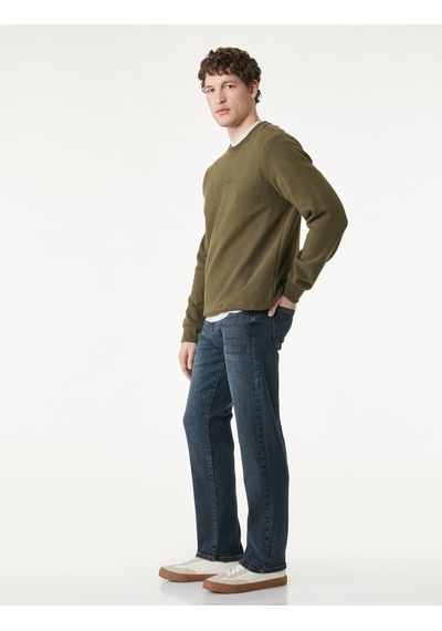 Koton Normal Bel Cepli Straight Fit Jean Pantolon - Mark Jean Koyu İndigo 6sam40147nd