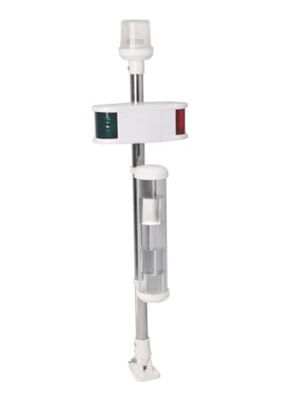 12 Volt Kombine İskele Sancak Işıklı ve Reflektörlü Bayrak Direği