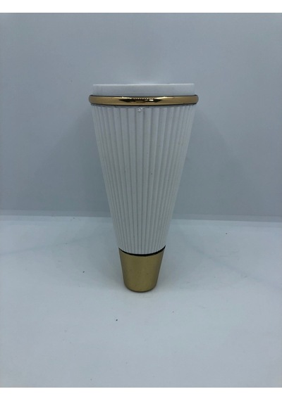 Karakoçaksesuar Plastik,15 Cm Beyaz-Gold Koltuk,Baza,Mobilya Ayağı (4 Adet)