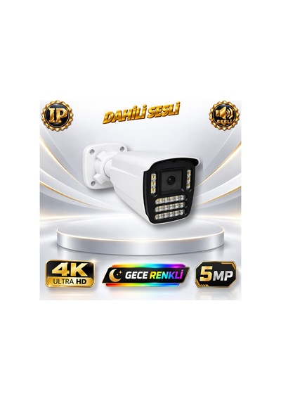 16 Kameralı 4k Sesli İp Güvenlik Kamerası Seti 5mp Gece Renkli Görüş 21 Warm Led Poe 421wsp