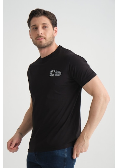 Shooter Sportwear Shooter Erkek Pamuklu T-shirt Premium Kalite Minimal Tasarım Regular Kalıp Siyah