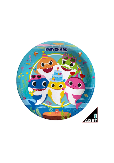 Baby Shark Karton Tabak - 23Cm X 8 Adet