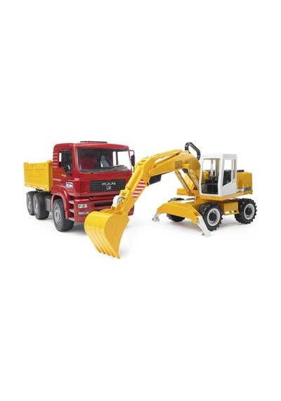 Bruder Man Damperli Kamyon ve Liebherr Ekskavatör Br02751