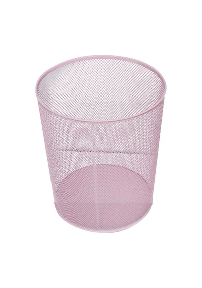Need Tam Delikli Metal Fileli Toz Pembe Çöp Kovası - Nd-1044