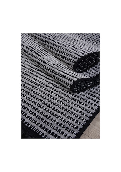 Gri Şönil Kilim Oturma Çocuk Odası Salon Yıkanabilir Hasır Kaymaz Taban Yolluk Halı Siyah Gümüş