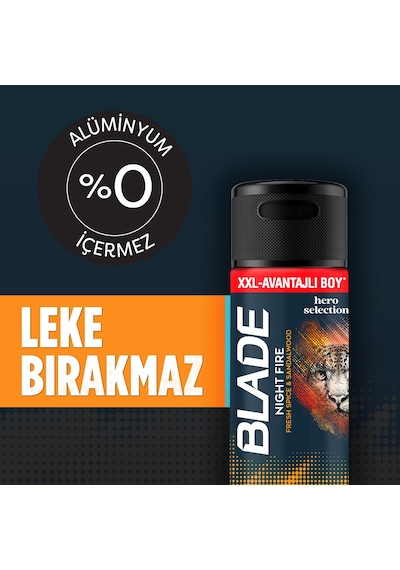 Blade Night Fire Erkek Deodorant 3x200 Ml Leke Bırakmaz