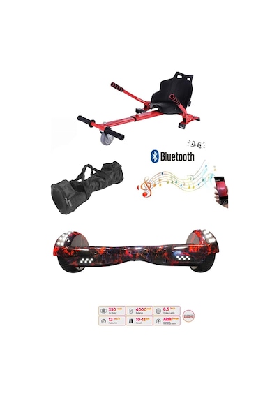Citymate Elektrikli Kaykay Akıllı Denge Hoverboard + Hoverkart + Çanta Full Ledli Extrem Paket D15