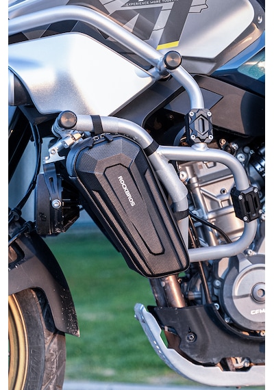 Rockbros 1.5 L Motosiklet Koruma Demiri Yan Çantası - Suya Dayanıklı Sert Üçgen Çanta Alüminyum - Siyah