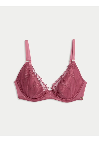 Marks & Spencer Nakışlı Plunge Sütyen T81006842 Pembe