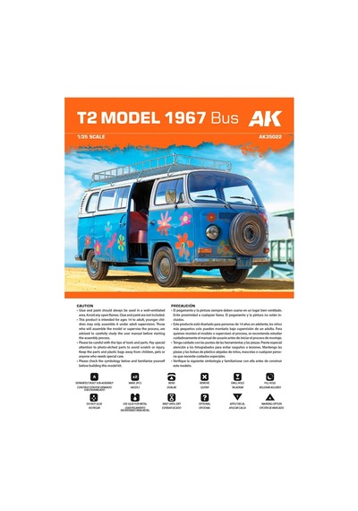 Ak 35022 1/35 Ölçek, 1967 T2 Vw Minibüs, Plastik Model Kiti