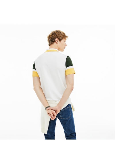 Lacoste Pike Polo T-shirt Color Block Tam Kalıp Beyaz