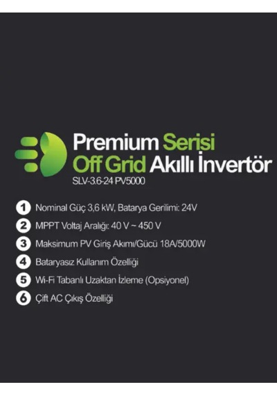 Solinved Gordion 3.6kw Mppt Off Grid Akıllı İnverter 24v - Slv-3.6-24