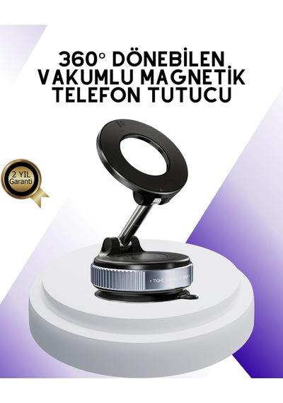 Manyetik Araç Telefon Tutucu 360 Derece Dönebilen Vakumlu Stand