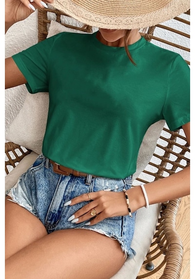 Unisex Yıldırım Baskılı T-shirt Yeşil