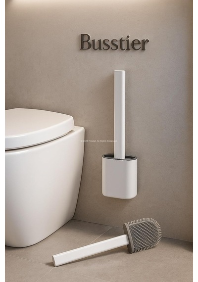 Yapıştırılabilir Tuvalet Fırçası, Silikon Klozet Temizleme Seti, Duvar Tipi Askılı, Kompakt Tasarım, Koku Önleyici, Esnek Uçlu, Hijyenik Banyo Fırçası Beyaz - Çok Renkli