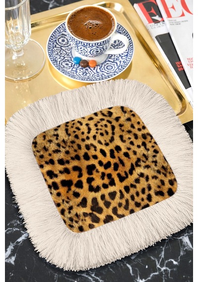 Leopar Lüks Saçaklı Kahve Yanı Sunum Kokteyl Peçetesi-vahşi Bohem Naturel Bej Bardak Altlığı Mendil Açık Ayışığı Bal Leopar Lüks Saçaklı Kahve Yanı Sunum Kokteyl Peçetesi-vahşi Bohem Naturel Bej Bardak Altlığı Mendil Açık Ayışığı Bal