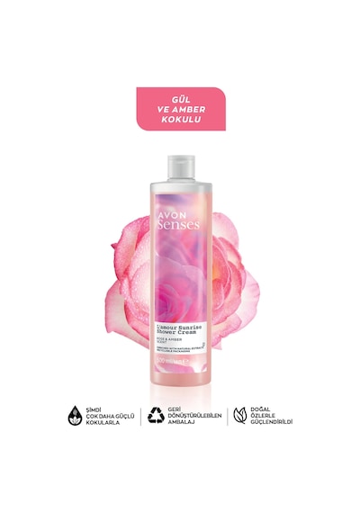 Avon Senses L'amour Sunrise Gül ve Amber Kokulu Krem Duş Jeli 500 ML