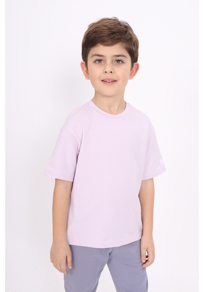 Toontoy Kids Toontoy Unisex Çocuk Baskılı Tişört Açık Lila