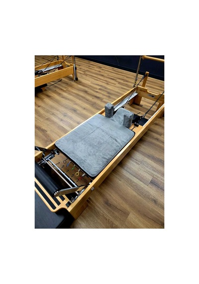 Gri Omuzluklu Pilates Reformer Havlu Seti ''%100 Organik'' Kaydırmaz