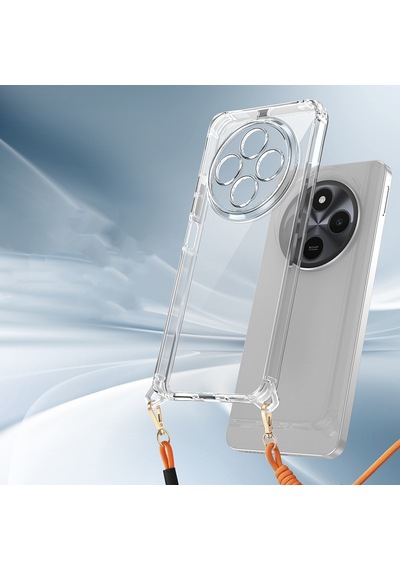 Xiaomi Redmi 14c 4g Uyumlu Kılıf Airbagli Takılabilir Askı Aparatlı Tchs Snap Silikon Kapak-şeffaf Şeffaf