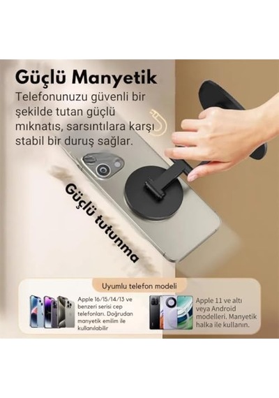 Magsafe Uyumlu Metal Ayarlanabilir 360 Döner Masaüstü Telefon Tutucu Telefon Standı Kaymaz