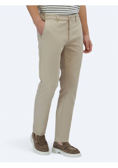 Kip Bej Dokuma Regular Fit Casual Pamuk Karışımlı Pantolon