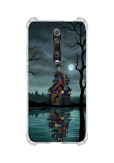 Printify Xiaomi Mi9tpro İle Uyumlu Simya Serisi Gölge Ve Cam Tasarımlı Uv Baskılı Köşe Korumalı Antişok Kılıf Şeffaf