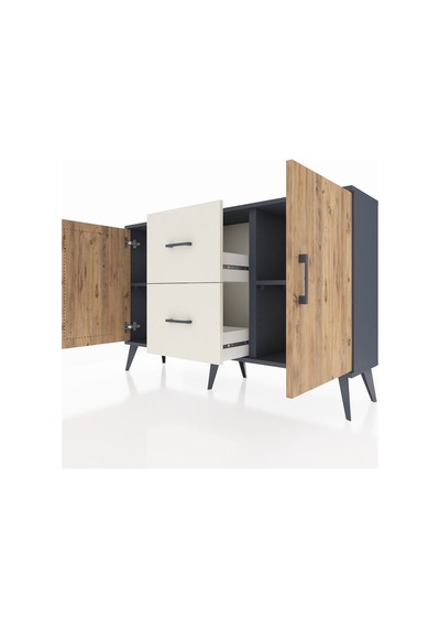 Arges Konsol 2 Raflı 2 Çekmeceli 2 Kapaklı 132x30x83 Antrasit-çam/aytaşı Çam/aytaşı Arges Konsol 2 Raflı 2 Çekmeceli 2 Kapaklı 132x30x83 Antrasit-çam/aytaşı Çam/aytaşı