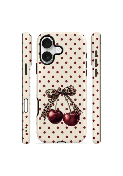 Velvoria Valestra Wild Cherry Bow Apple Apple iPhone Uyumlu 16 Plus Darbe Korumalı Kılıf Valestra Select - Wild Cherry Bow