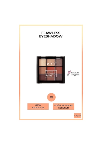 NoteCosmetics Flawless Eyeshadow Mat Ve Işıltılı Toz Göz Far Paleti - 01 Canlı Renkler
