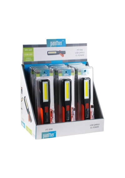 Panther Pt-998 Xpe Led Usb Şarjlı El Feneri Siyah