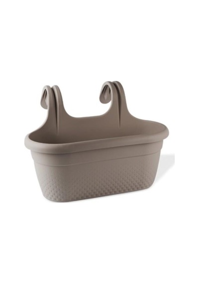 Omnipazar Krs-350 Dekoratif Plastik İnci Askılı Balkon Saksı 6.2 Litre Kahverengi
