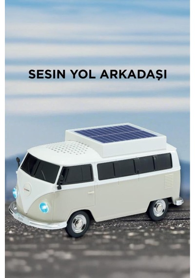 Bluetooth Hoparlör Retro Araba Vosvos Tasarımlı Solar Şarjlı Speaker D70