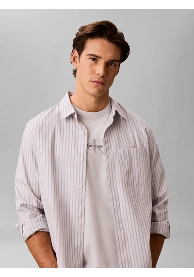 Calvin Klein Ss 30s Mıcro Monologo Gri Erkek Tişört