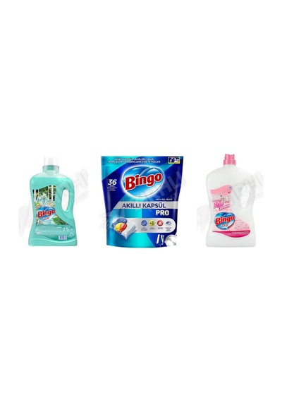 Bingo Yüzey Tem. Fresh 2.5 Lt + Bulaşık Tab. 36'lı + Yüzey Tem. Fresh 2.5 Lt 3'lü Set Diğer