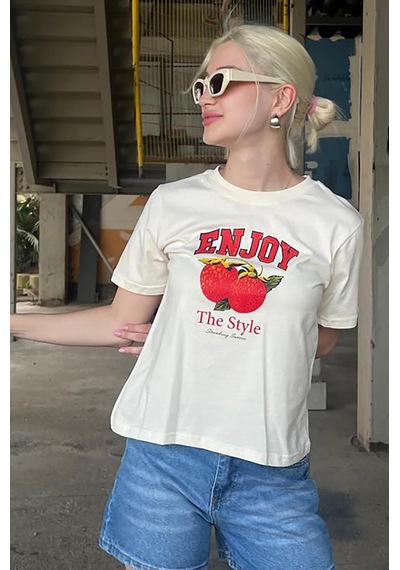 Madmext Beyaz Bisiklet Yaka Pamuklu Kısa Kollu Kadın T-shirt Mg2150-beyaz Beyaz