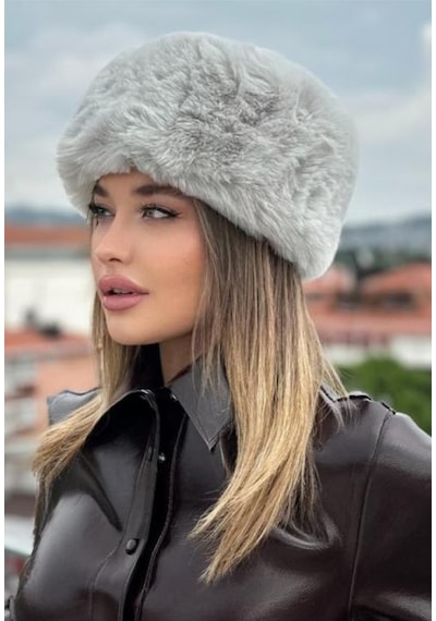 Mollycrush Kışlık Kalpak Şapka Rus Slav Kazak Moğol Eskimo Tarzı Rahat Kalpak Gri