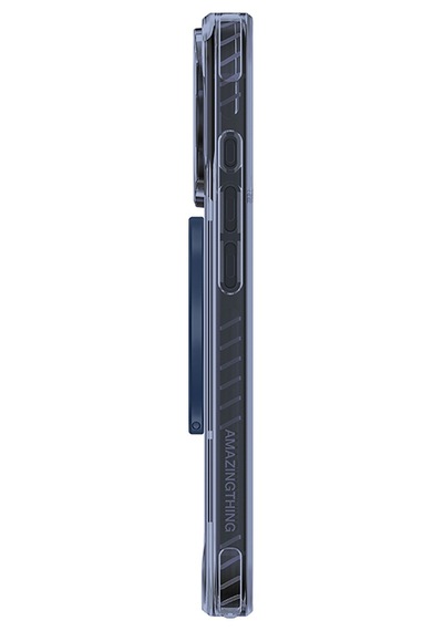 Apple Uyumlu iPhone 17 Pro Max Kılıf M-safe Şarj Özellikli Yüzük Standlı Amazingthing Titan Pro Serisi Kapak Mavi Mavi
