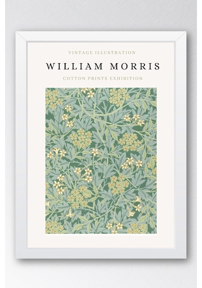 William Morris Golden Lily Çerçeveli Tablo- Sergi Afişi - Eklektik Tarz Duvar Dekoru