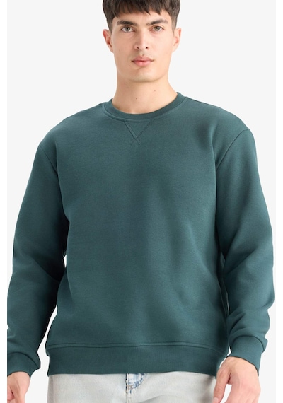 Defacto Regular Fit Bisiklet Yaka Basic Düz Kalın Sweatshirt T3777az25augn536 Yeşil