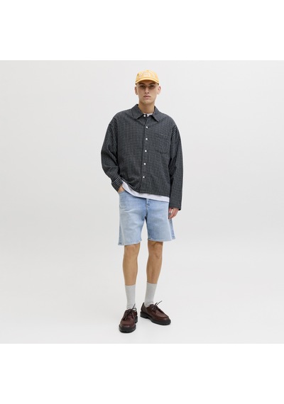Erkek Bol Kesim Yüksek Bel Sort - Tony - 12289248 Blue Denim
