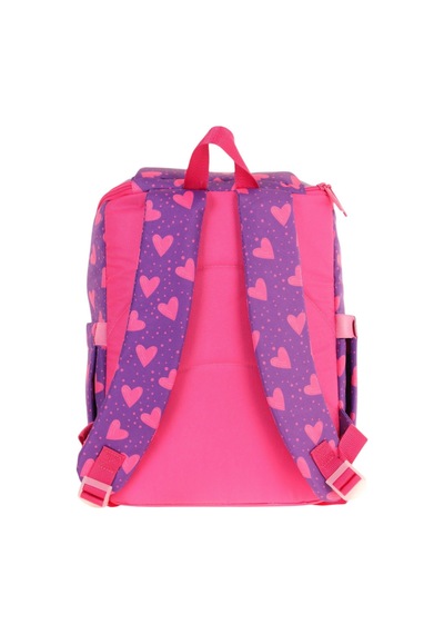Kaukko İki Bölmeli Ergonomik Kız Çocuk Okul Çantası Pembe Mor - Kalpli Tavşan Desenli - L5246 Pembe - Mor