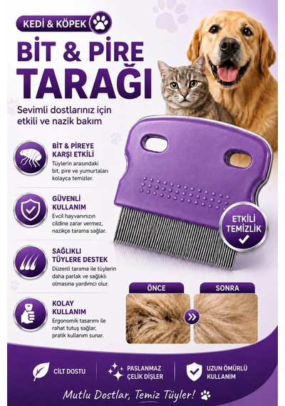 Jasper Kedi Köpek Bit Pire Tarağı İnce Dişli Metal Tarak Temizlik Tarağı Tüy Ve Pire Temizleme Tarağı Renkli